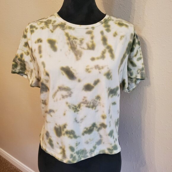 Tie Dye Women's Crop Top Short Sleeve 93% Cotton 7% Spandex Size 1X. - Picture 2 of 13